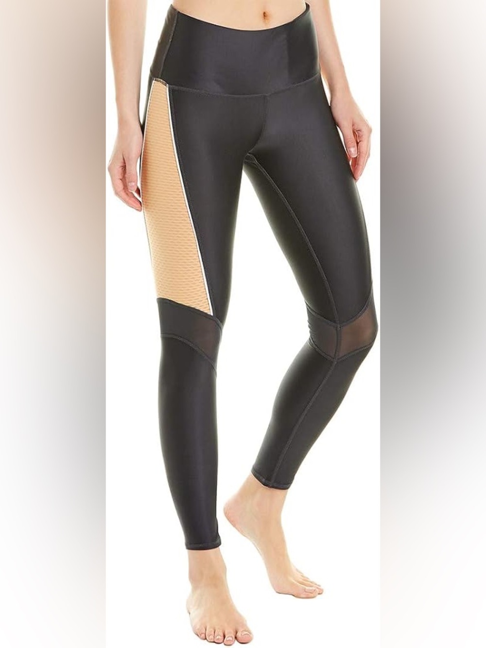 Marc New York Gray Athletic Leggings with Mesh Insets